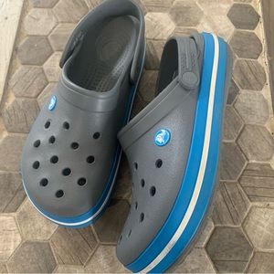 Boys Classic Gray & Blue Crocs